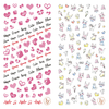 LY031-032 Thin 3D Heart And Cats Nail Sticker