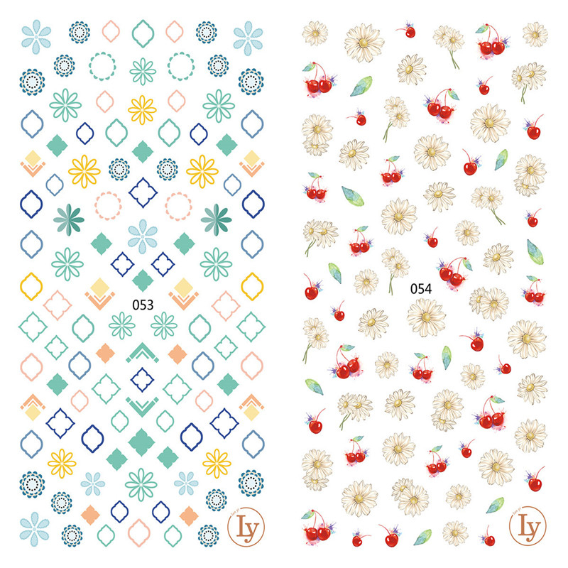 LY053-054 Thin 3D Flower Nail Sticker