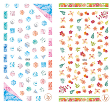 LY049-050 Thin 3D Plant Nail Sticker