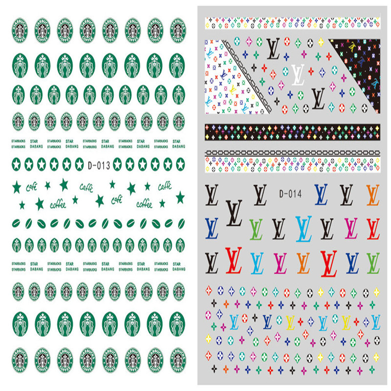 D014-018 3D Brand Logo Series Nail Art Sticker