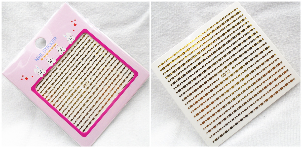 G019-024 3D Gold Nail Art Sticker
