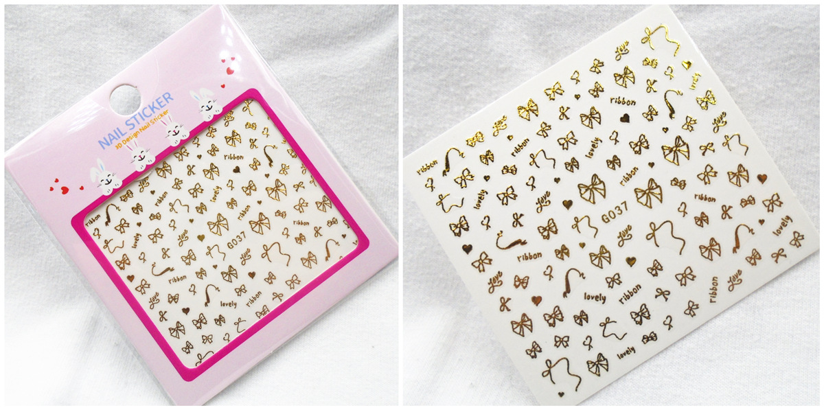 G037-040 3D Gold Nail Art Sticker