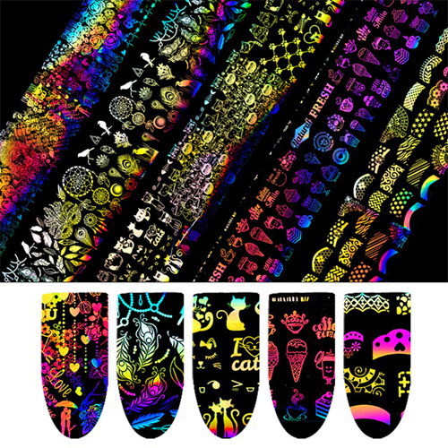 10 Christmas Cat Design Transfer Foil Set