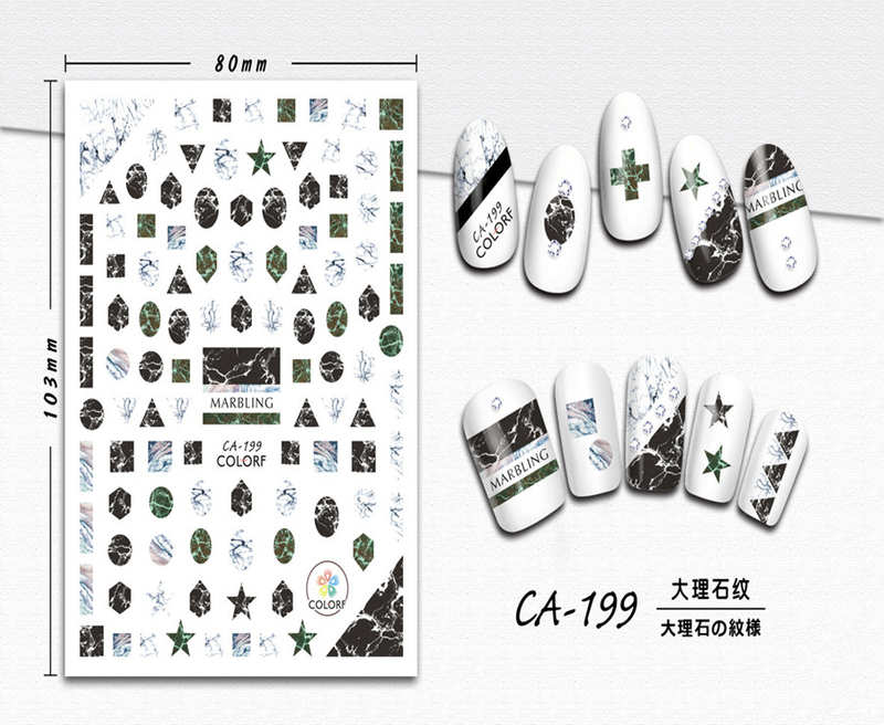 CA-199 3D Marble Nail Sticker