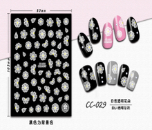 CC-029 3D White Transparent Flower Nail Sticker