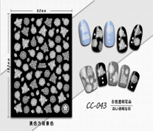 CC-043 3D White Transparent Flower Nail Sticker