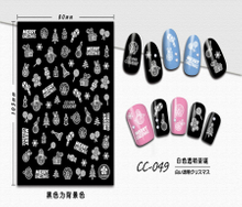 CC-049 3D White Transparent Christmas Nail Sticker