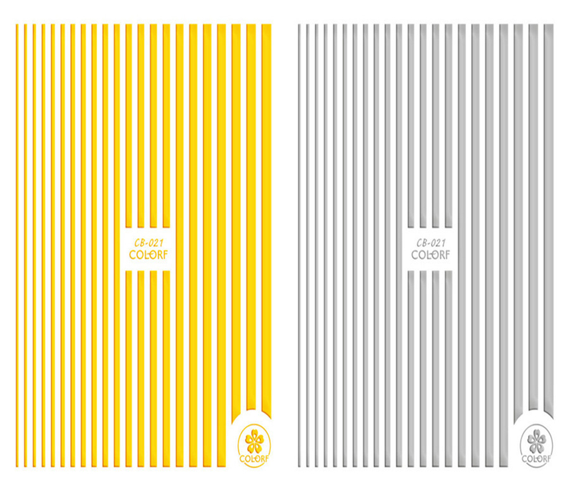 CB-021 3D Vertical Stripes Nail Art Sticker