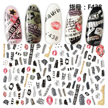 F438 DIY Design 3D Self Adhesive Words Nail Art Sticker