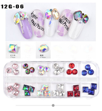 Square Round Shape AB Nail Rhinestones