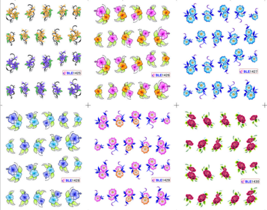 Flower Water Nail Sticker