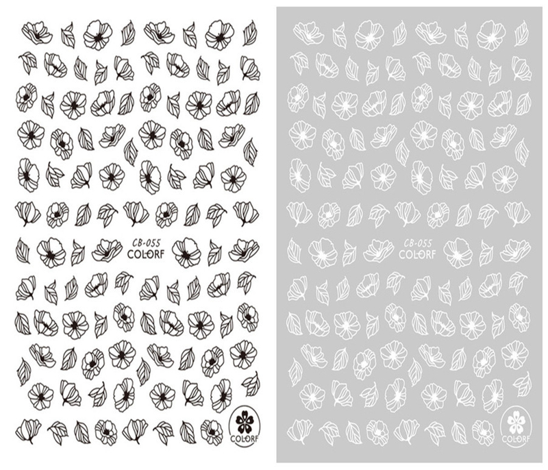CB-055 3D Flowers Nail Art Sticker