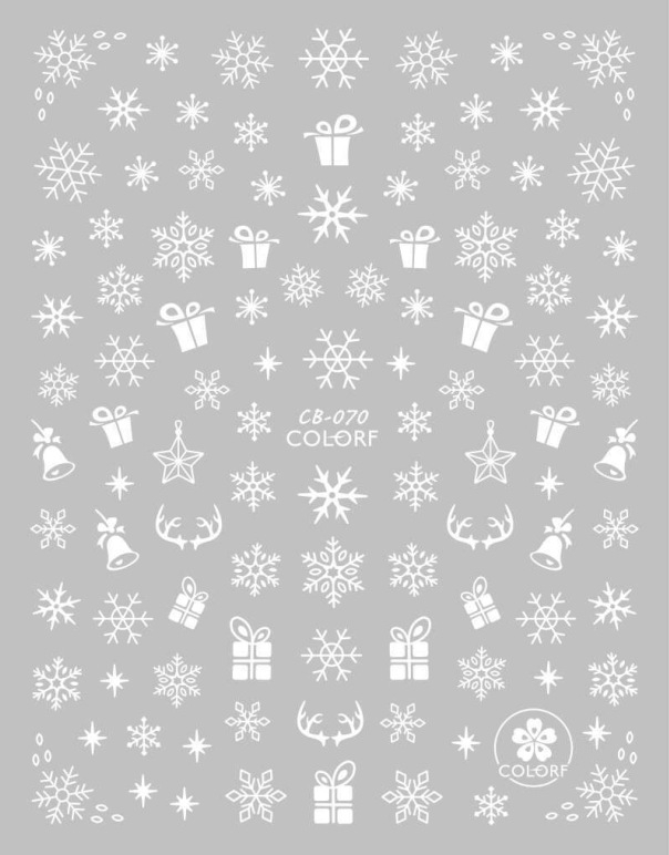 CB-070 3D Snowflake Christmas Nail Sticker
