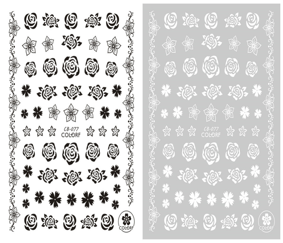 CB-077 3D Rose Pattern Nail Art Sticker