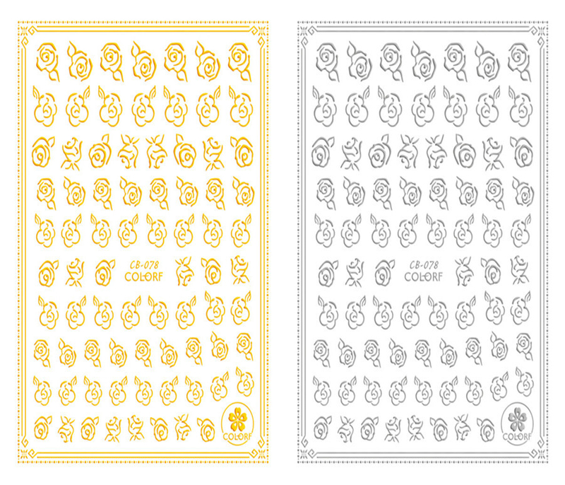CB-078 3D Rose Pattern Nail Art Sticker