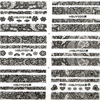 HBJY019-024 Black Lace Nail Art Sticker 