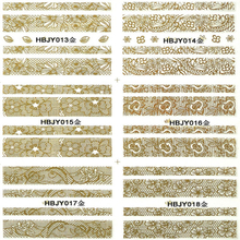 HBJY013-018 Gold Lace Nail Art Sticker 