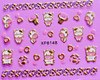 XF6147-6152 3D Gold Metal Nail Art Sticker 