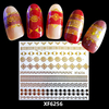 XF6256 3D Gold Metal Nail Art Sticker 