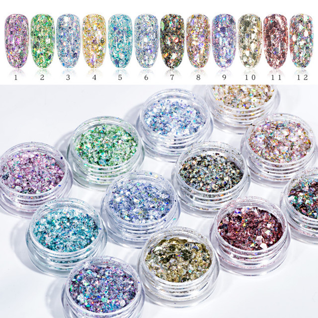 Diamond Colorful Exquisite Sequins Mixed Size Nail Glitter Sequins