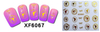 XF6067-6072 3D Gold Metal Nail Art Sticker 