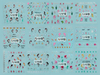 TJ181-192 3D Silver Dolphin Nail Art Sticker 