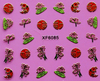 XF6081-6086 3D Gold Metal Nail Art Sticker 
