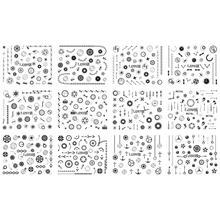 TJ289-300 3D Silver Gear Nail Art Sticker 