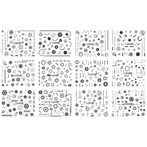 TJ289-300 3D Silver Gear Nail Art Sticker 