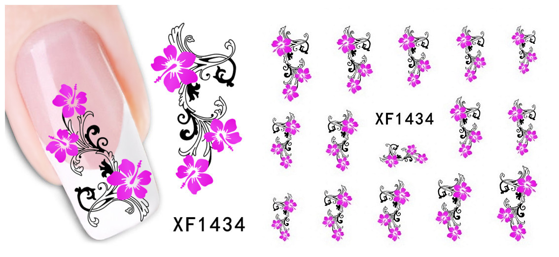 XF1432-1437 Flower Water Nail Sticker