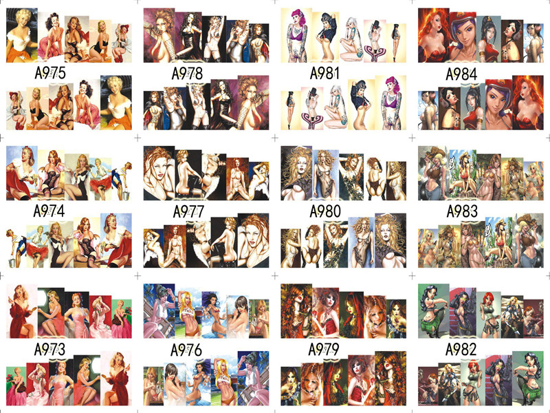 A973-984 Woman Water Nail Sticker