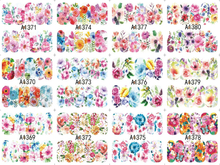 A1369-1380 Flower Water Nail Sticker