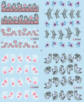 Flower Water Nail Sticker