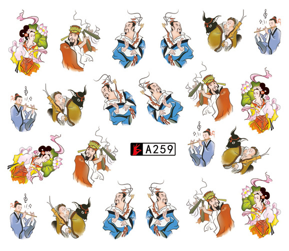 A259-264 Flower Water Nail Sticker