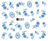 A283-288 Blue Flower Water Nail Sticker