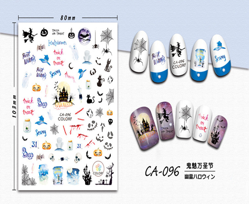 CA-096 3D Ghostly Halloween Nail Sticker