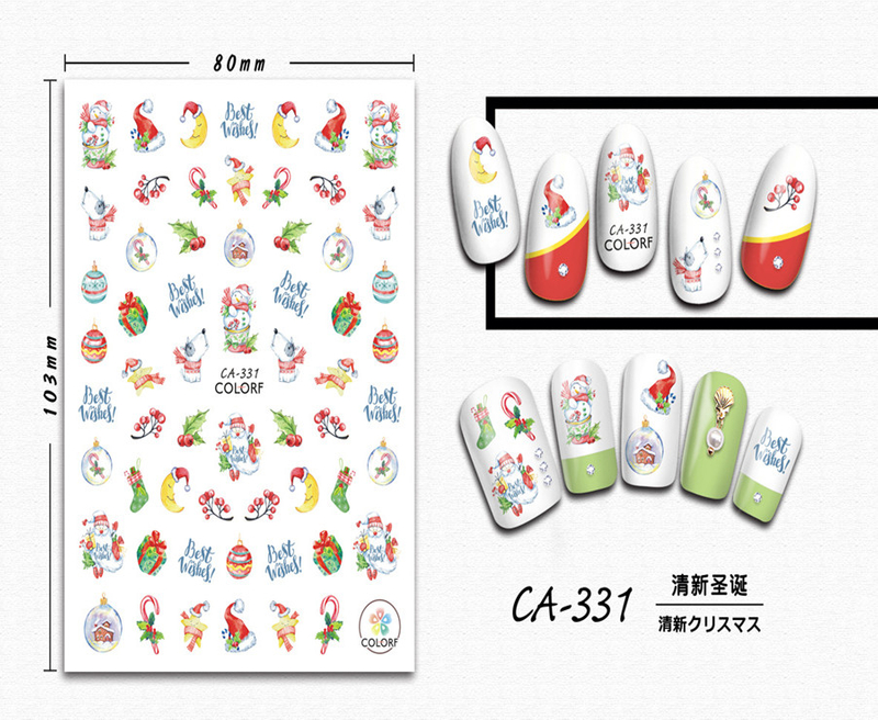 CA-331 3D Fresh Christmas Nail Sticker