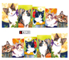 A127-132 Plaid And Cat Water Nail Sticker