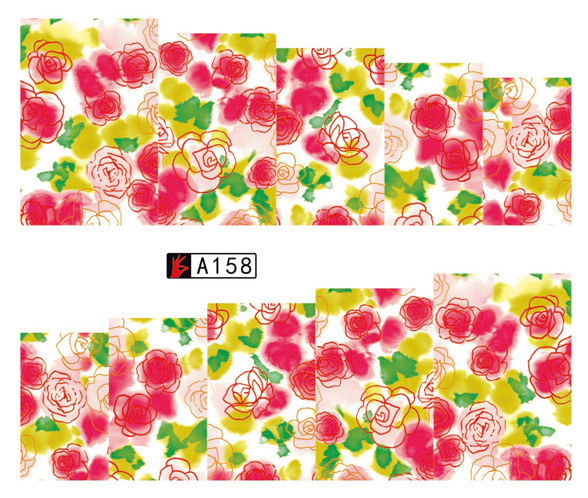A157-162 Flower Water Nail Sticker