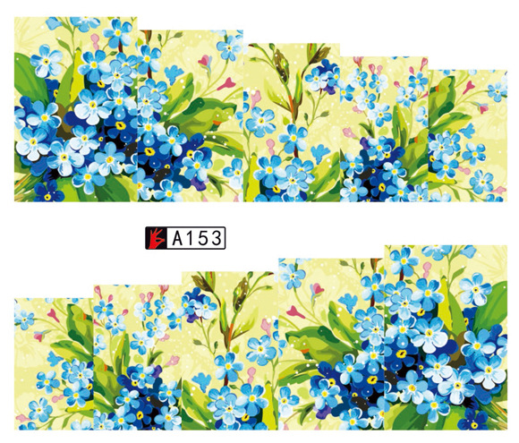 A151-156 Flower Water Nail Sticker