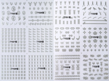 TY025-036 3D Silver Brand Logo Nail Art Sticker 