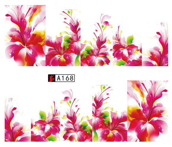 A163-168 Flower Water Nail Sticker