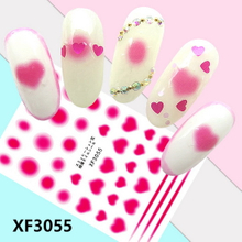 XF3055 3D Self Adhesive Heart Nail Sticker 