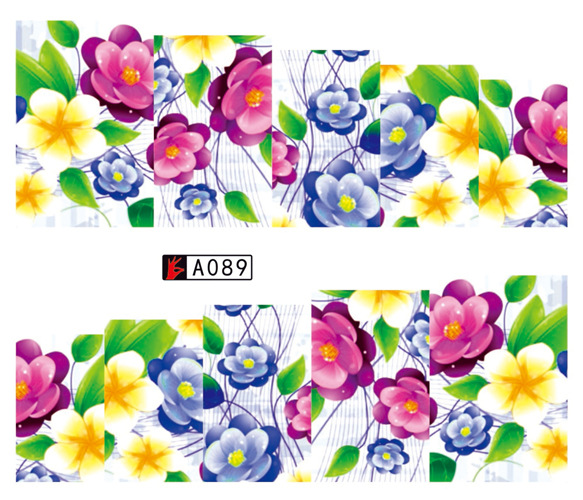 A085-090 Flower Water Nail Sticker