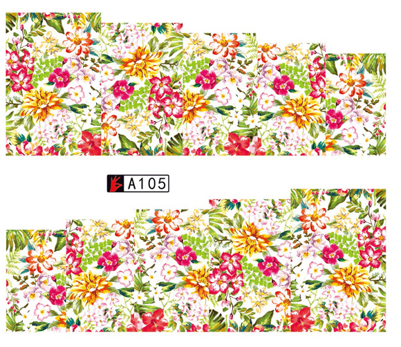 A103-108 Flower Water Nail Sticker