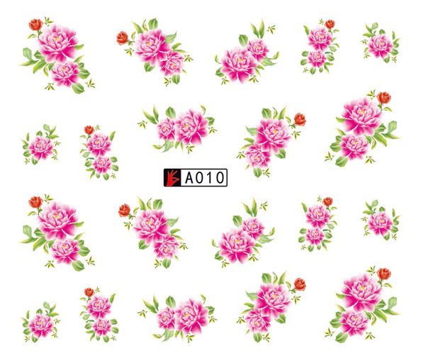 A007-012 Flower Water Nail Sticker