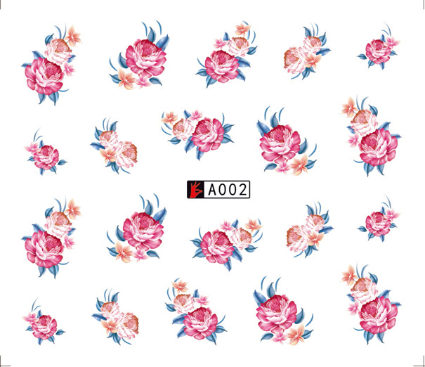 A001-006 Flower Water Nail Sticker