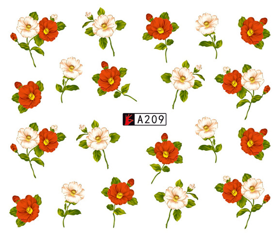 A205-210 Flower Water Nail Sticker