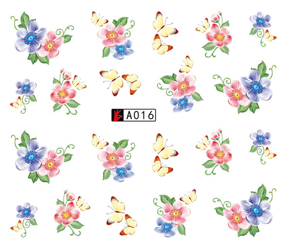 A013-018 Flower Water Nail Sticker