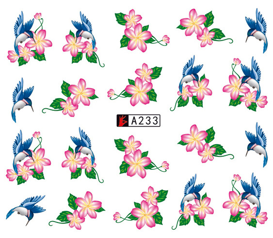 A229-234 Flower Water Nail Sticker